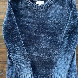 Orvis Navy Textured Knit Sweater- super soft! Size medium